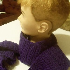  Handmade Dark Purple Crochet Scarf